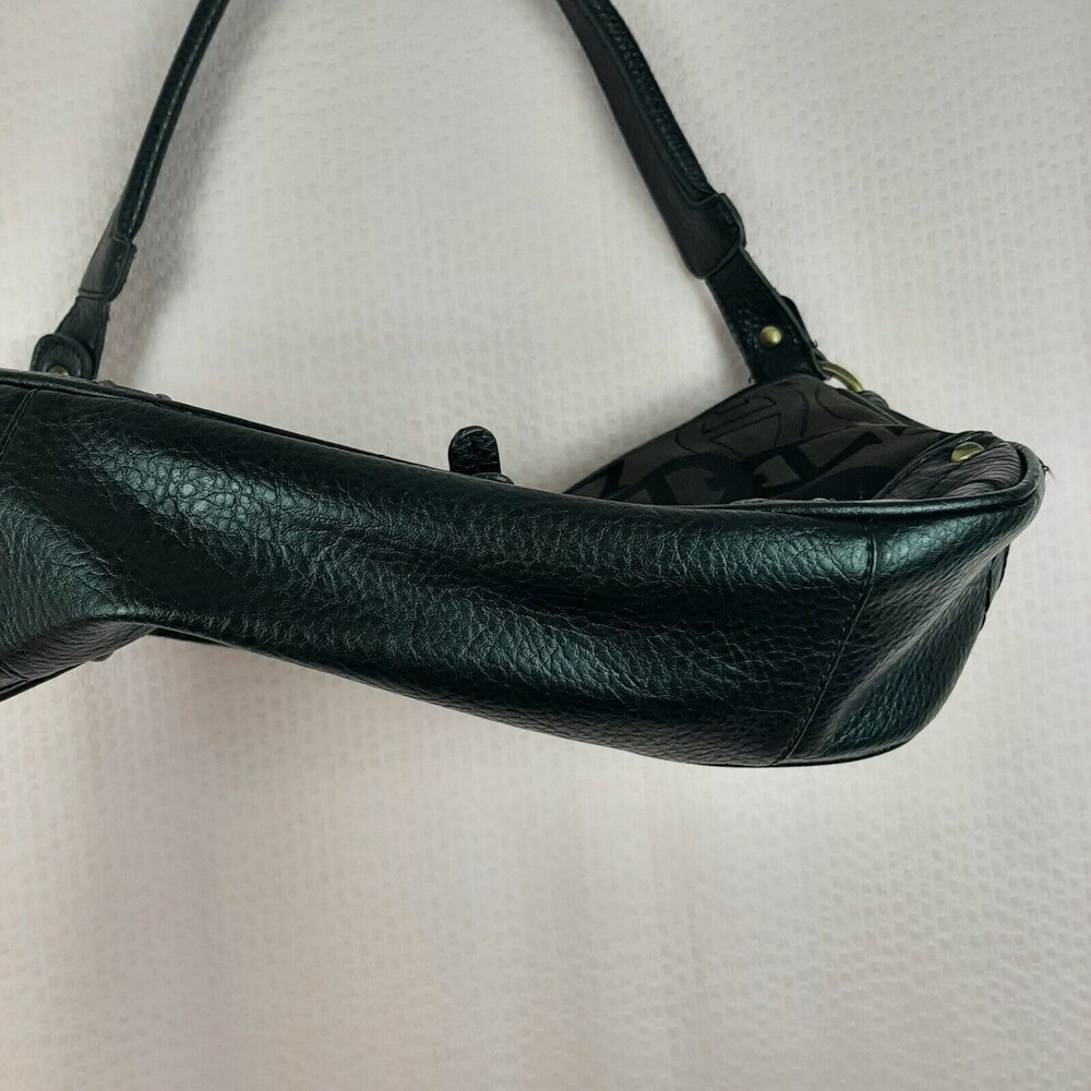 Vintage Etienne Aigner Handbag Black with Logo Leather Fabric Zipper - Picture 8 of 11